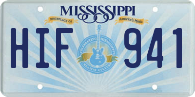 MS license plate HIF941