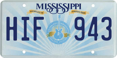 MS license plate HIF943