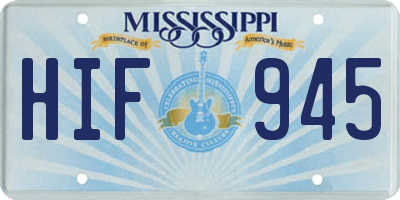 MS license plate HIF945