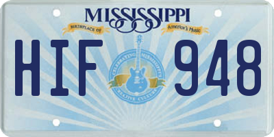 MS license plate HIF948