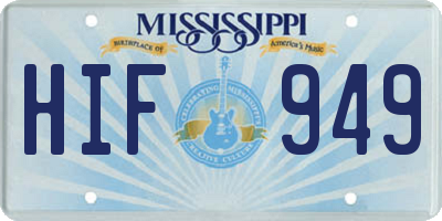MS license plate HIF949