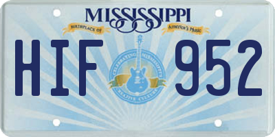 MS license plate HIF952