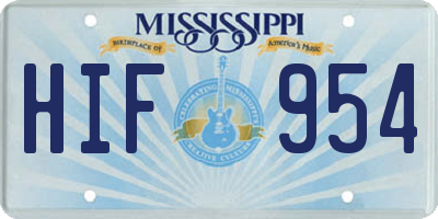 MS license plate HIF954