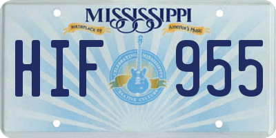 MS license plate HIF955