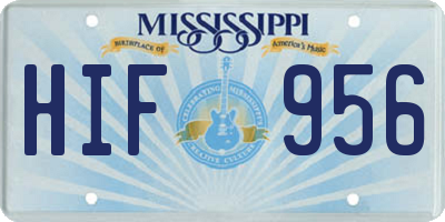 MS license plate HIF956