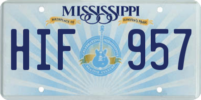 MS license plate HIF957
