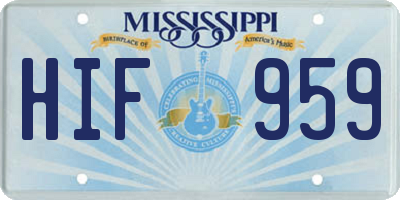 MS license plate HIF959