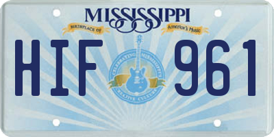 MS license plate HIF961