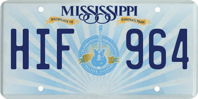MS license plate HIF964