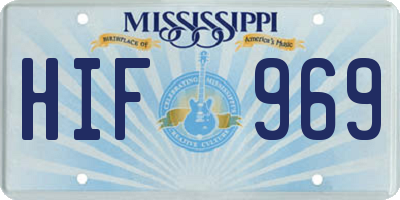MS license plate HIF969