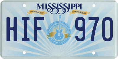 MS license plate HIF970