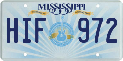 MS license plate HIF972