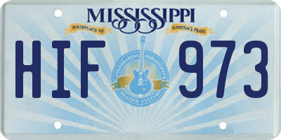 MS license plate HIF973