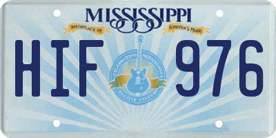 MS license plate HIF976