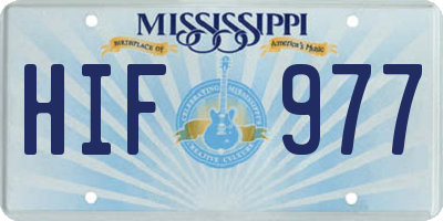 MS license plate HIF977