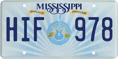MS license plate HIF978