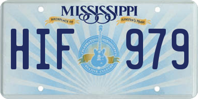 MS license plate HIF979