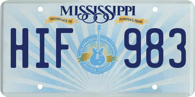 MS license plate HIF983