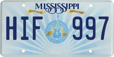 MS license plate HIF997