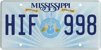 MS license plate HIF998