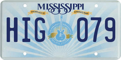 MS license plate HIG079