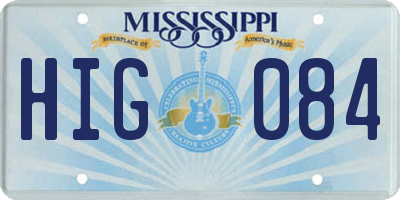 MS license plate HIG084