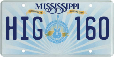 MS license plate HIG160