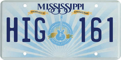 MS license plate HIG161