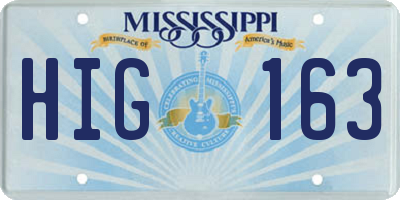 MS license plate HIG163