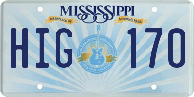 MS license plate HIG170
