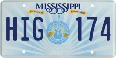 MS license plate HIG174