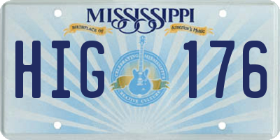 MS license plate HIG176