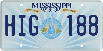 MS license plate HIG188