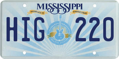 MS license plate HIG220