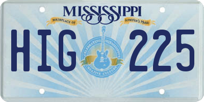 MS license plate HIG225