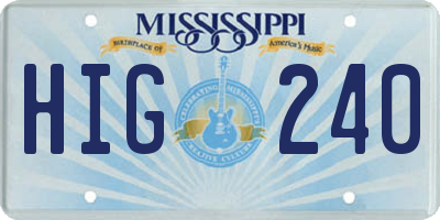 MS license plate HIG240
