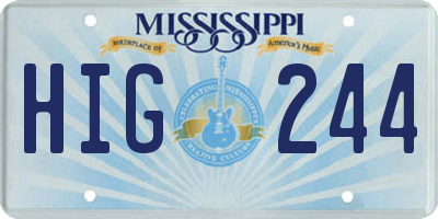 MS license plate HIG244