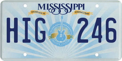 MS license plate HIG246