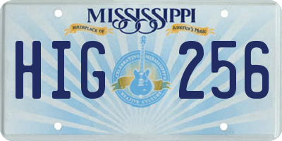 MS license plate HIG256