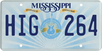 MS license plate HIG264