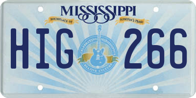 MS license plate HIG266