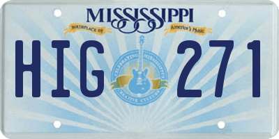MS license plate HIG271