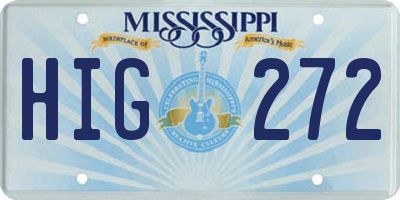 MS license plate HIG272