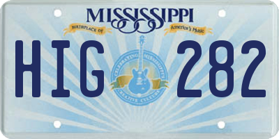 MS license plate HIG282