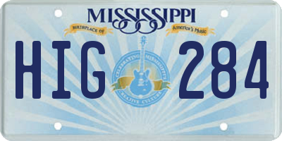 MS license plate HIG284