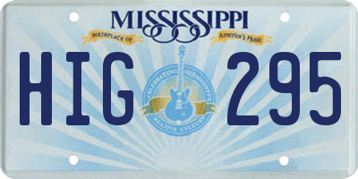 MS license plate HIG295
