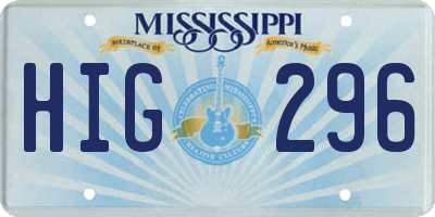 MS license plate HIG296