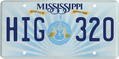 MS license plate HIG320