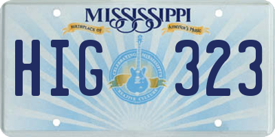 MS license plate HIG323