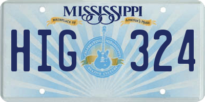 MS license plate HIG324